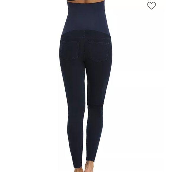 Spanx Mama Maternity Jean-ish Ankle Leggings Black Pockets Size Large - Picture 2 of 9